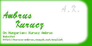 ambrus kurucz business card